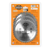 CMT Sada Contractor Pílových kotúčov na drevo - D160x2,2 d20 Z24+Z40 HW, 3ks
