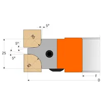 CMT Nôž pre C694003 - pár žiletiek R=3+6mm
