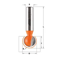 CMT C968 Drážkovacia guľová fréza - R6,35 D12,7x11 L57,15 S=8