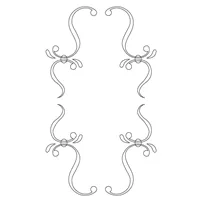 CMT Šablóna na ornamenty na kuchynské dvierka KASKADA 365x210mm
