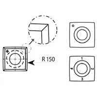 IGM N013 Žiletka tvrdokovová Z4 zaoblená - 15x15x2,5 R=150 Drevo